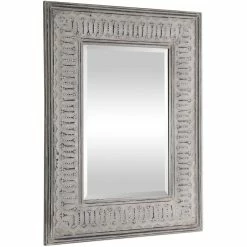UTTERMOST Mirrors COZETTE AGED WHITE EMBOSSED MIRROR