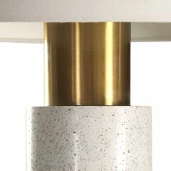 UTTERMOST Lighting BLEACHED CONCRETE + BRASS COLUMN LAMP
