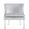 TOV Living Room VERA SILVER CROC VELVET CHAIR