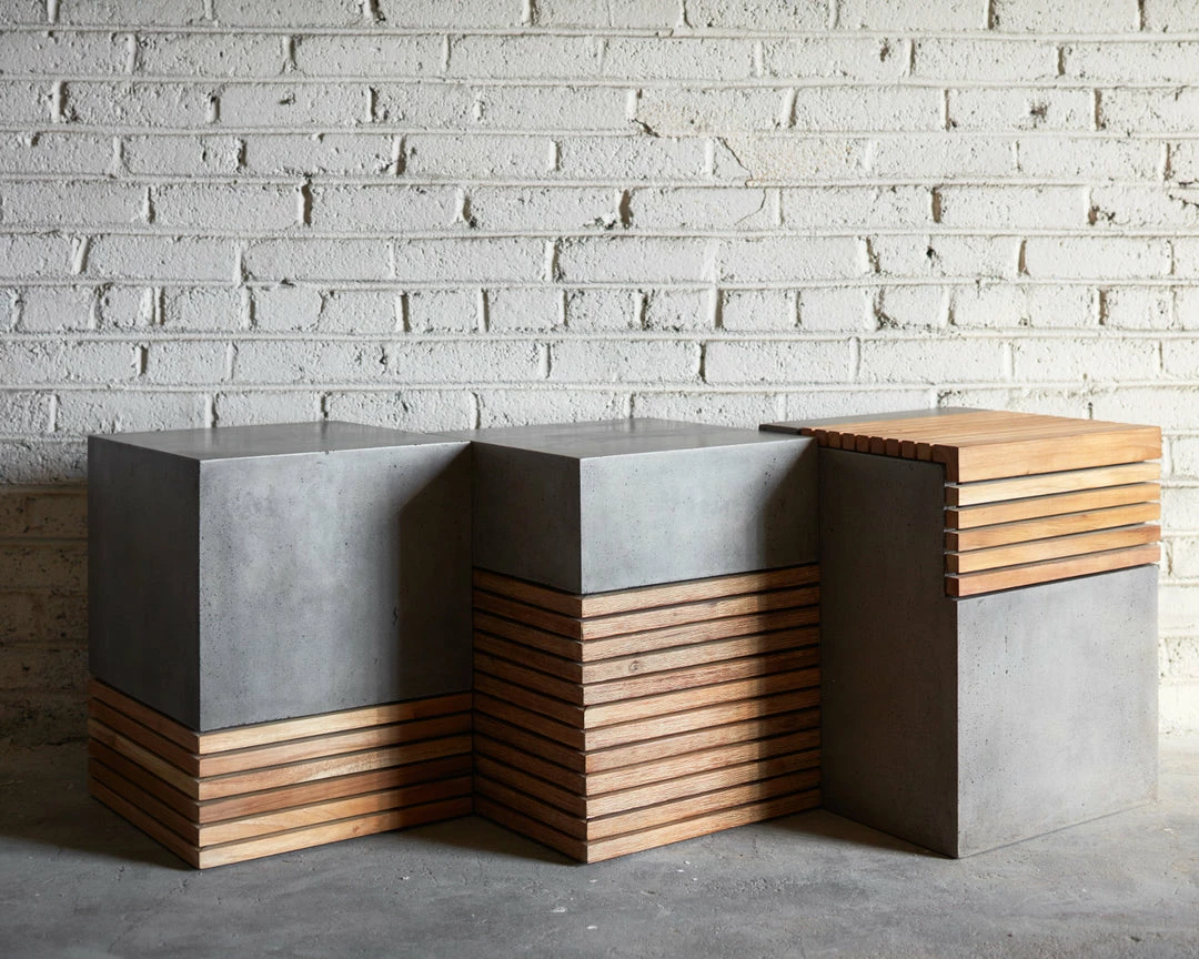 Best reviews of 🎉 URBIA Living Room KOFI CONCRETE + TEAK STOOL 👏 7 URBIA Living Room KOFI CONCRETE + TEAK STOOL