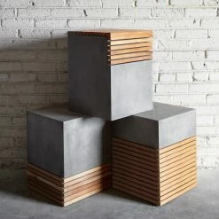 Best reviews of 🎉 URBIA Living Room KOFI CONCRETE + TEAK STOOL 👏 11 URBIA Living Room KOFI CONCRETE + TEAK STOOL