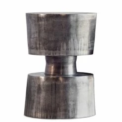 MOES VICTOR ANTIQUE NICKEL ALUMINUM ACCENT TABLE