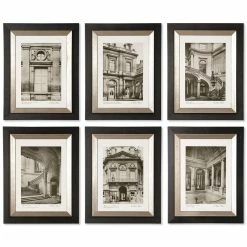 UTTERMOST "VINTAGE PARIS SCENES" GLASS FRAMED PRINTS | SET OF 6 Wall Art