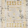 SURYA NIKOLOS RUG: YELLOW, ICE BLUE, BLACK