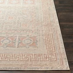 SURYA NIKOLOS RUG: DUSTY ROSE, SILVER, KHAKI