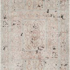 SURYA NICHELLE RUG: DUSTY ROSE, ICE BLUE, BLACK