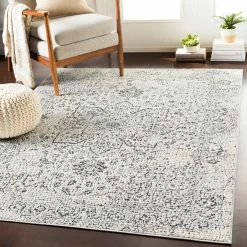 SURYA NICIA RUG: SILVER, BLACK