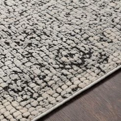 SURYA NICIA RUG: SILVER, BLACK