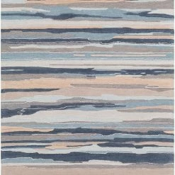 SURYA TEXTURED HORIZON WOOL RUG: DENIM DUNES