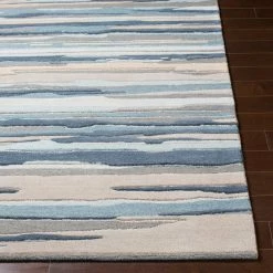 SURYA TEXTURED HORIZON WOOL RUG: DENIM DUNES