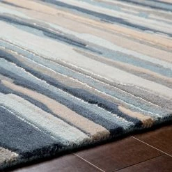 SURYA TEXTURED HORIZON WOOL RUG: DENIM DUNES
