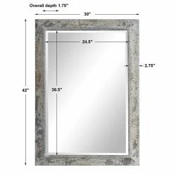 UTTERMOST WEATHERED ANTIQUE IVORY & AGED SILVER MIRROR