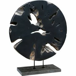 MOES WEATHERED GREY TEAK DISK ON STAND