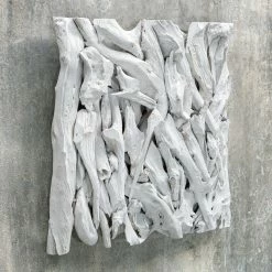 UTTERMOST WHITE DRIFT WOOD WALL TILE Wall Sculptures + Decor