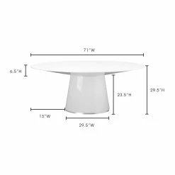 MOES OTAGO GLOSS WHITE LACQUER OVAL DINING TABLE Kitchen + Dining