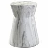 SURYA Furniture WHITE MARBLED CERAMIC GARDEN STOOL