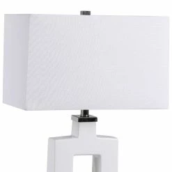 UTTERMOST WHITE OPEN RECTANGULAR CERAMIC LAMP
