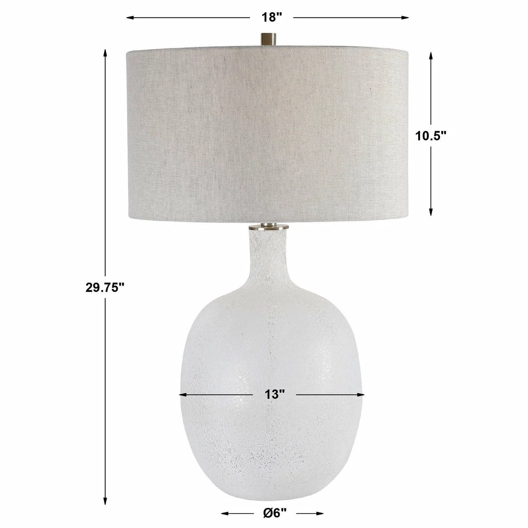 Promo โค๏ธ UTTERMOST Lighting WHITEOUT MOTTLED GLASS TABLE LAMP ๐ 6 UTTERMOST Lighting WHITEOUT MOTTLED GLASS TABLE LAMP