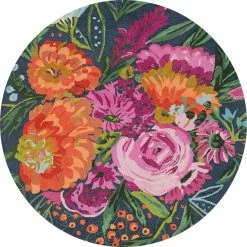 LOLOI WILD BLOOM WOOL RUG: MIDNIGHT MULTI