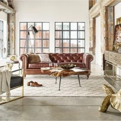 New ๐ฏ MOES Living Room WINDSOR VINTAGE LEATHER CHESTERFIELD SOFA ๐งจ 10 MOES Living Room WINDSOR VINTAGE LEATHER CHESTERFIELD SOFA