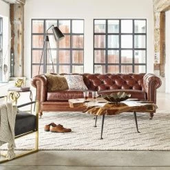 New ๐ฏ MOES Living Room WINDSOR VINTAGE LEATHER CHESTERFIELD SOFA ๐งจ 11 MOES Living Room WINDSOR VINTAGE LEATHER CHESTERFIELD SOFA