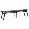 DOVETAIL CAMILA BENCH: BLACK + DARK TEAK Furniture