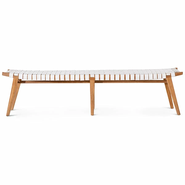 Hot Sale ๐ DOVETAIL CAMILA BENCH: WHITE + NATURAL TEAK ๐ 4 DOVETAIL CAMILA BENCH: WHITE + NATURAL TEAK