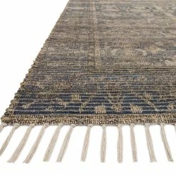 LOLOI CORNELIA PRINTED JUTE + CHENILLE RUG: INDIGO, GRANITE
