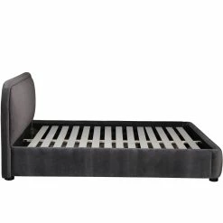 MOES Furniture YOKO CHARCOAL VELVET UPHOLSTERED BED