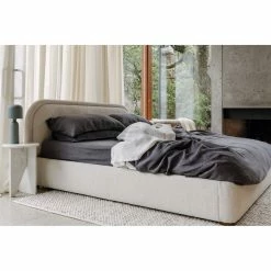 MOES YOKO KNOLL NATURAL BOUCLÉ UPHOLSTERED BED