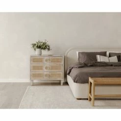 MOES YOKO KNOLL NATURAL BOUCLÉ UPHOLSTERED BED