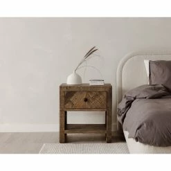 MOES YOKO KNOLL NATURAL BOUCLÉ UPHOLSTERED BED