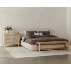 MOES YOKO KNOLL NATURAL BOUCLÉ UPHOLSTERED BED