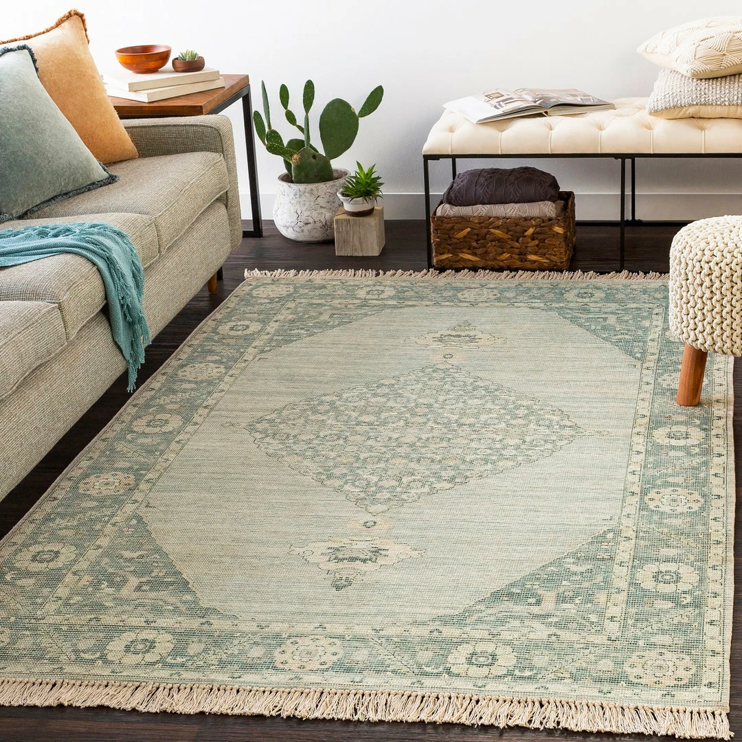 Best Sale 🔔 SURYA NORA DISTRESSED VINTAGE PRINT RUG: SAGE ✔️ 4 SURYA NORA DISTRESSED VINTAGE PRINT RUG: SAGE