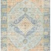 SURYA SOPHIE DISTRESSED VINTAGE PRINT RUG: BLUE, ORANGE