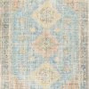 SURYA NEVAEH DISTRESSED VINTAGE PRINT RUG: BLUE, ORANGE