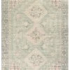SURYA NEVAEH DISTRESSED VINTAGE PRINT RUG: SAGE, PINK