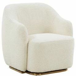 VIG ZAZA IVORY BOUCLÉ SWIVEL CHAIR