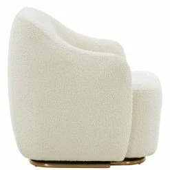 VIG ZAZA IVORY BOUCLÉ SWIVEL CHAIR