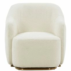 VIG ZAZA IVORY BOUCLÉ SWIVEL CHAIR