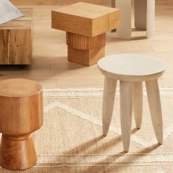 FOUR HANDS ZURI IVORY TEAK ACCENT TABLE Furniture