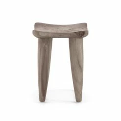 FOUR HANDS ZURI WEATHERED GREY TEAK ACCENT STOOL